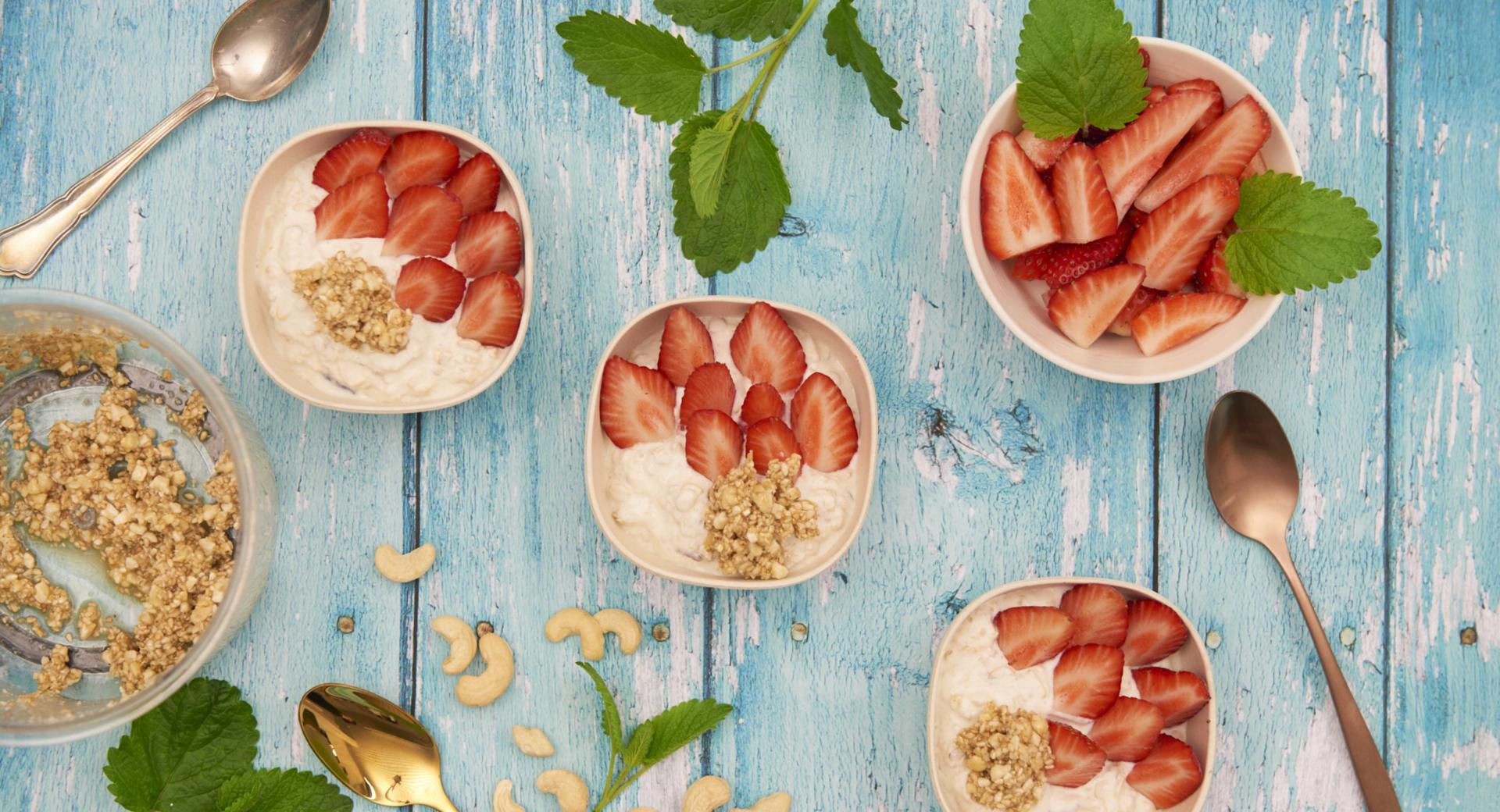 Müsli mit Erdbeeren 