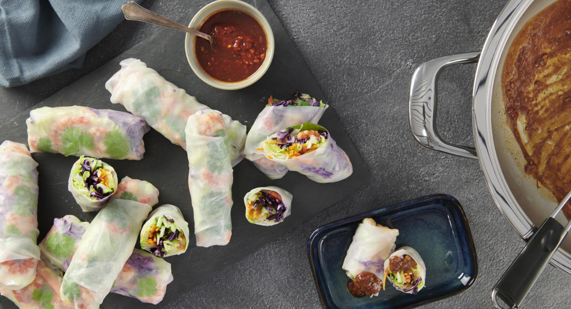 Summer rolls mit feurigem Dip