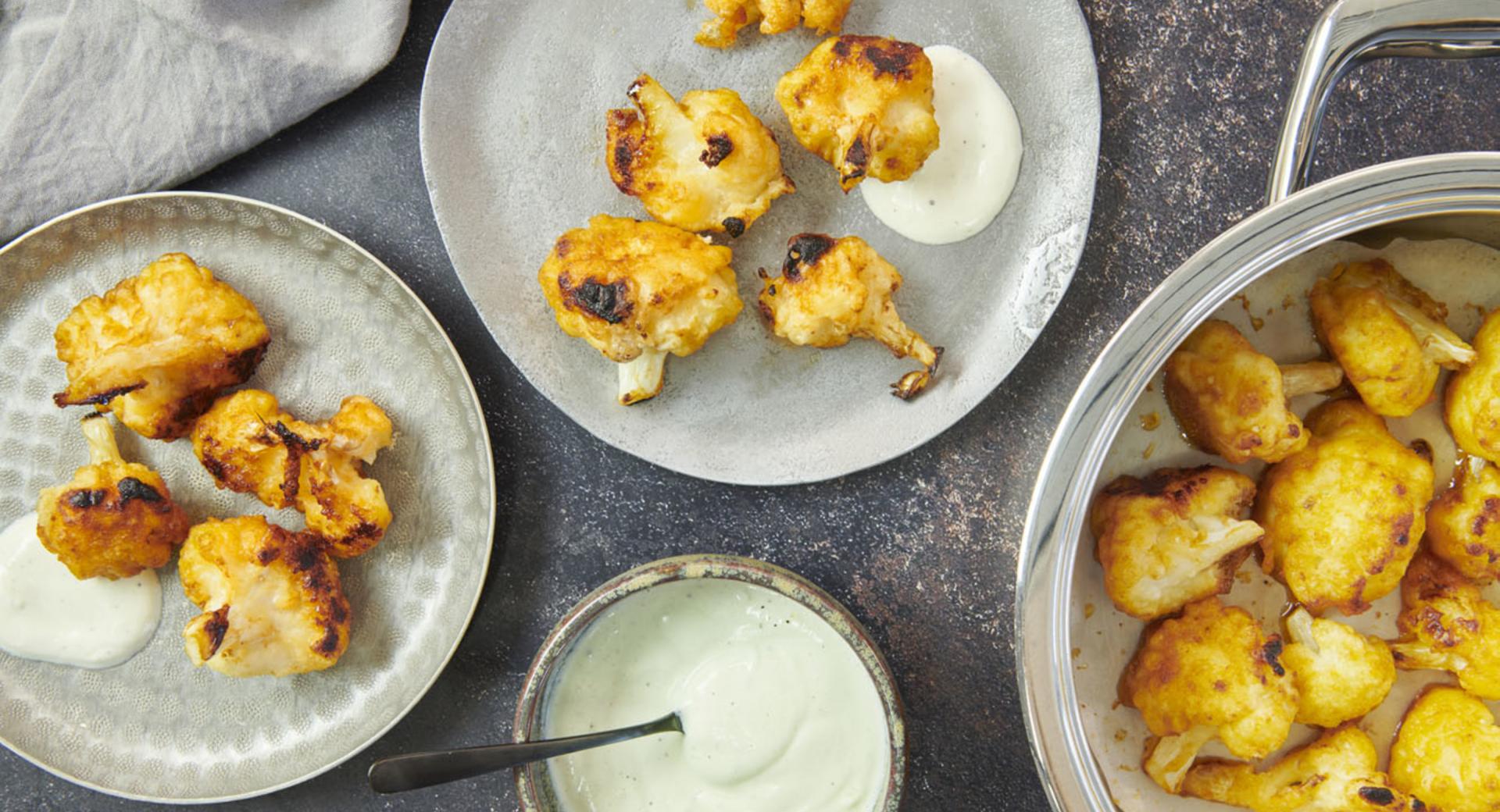 Blumenkohl-Wings mit Knoblauch-Dip