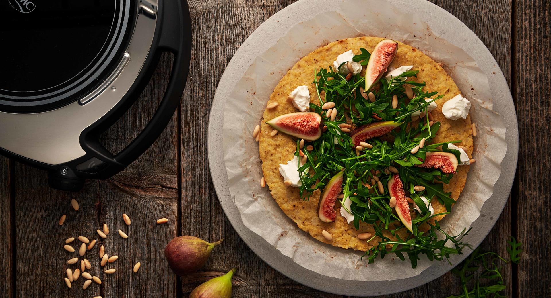 Blumenkohlpizza mit Ziegenfrischkäse