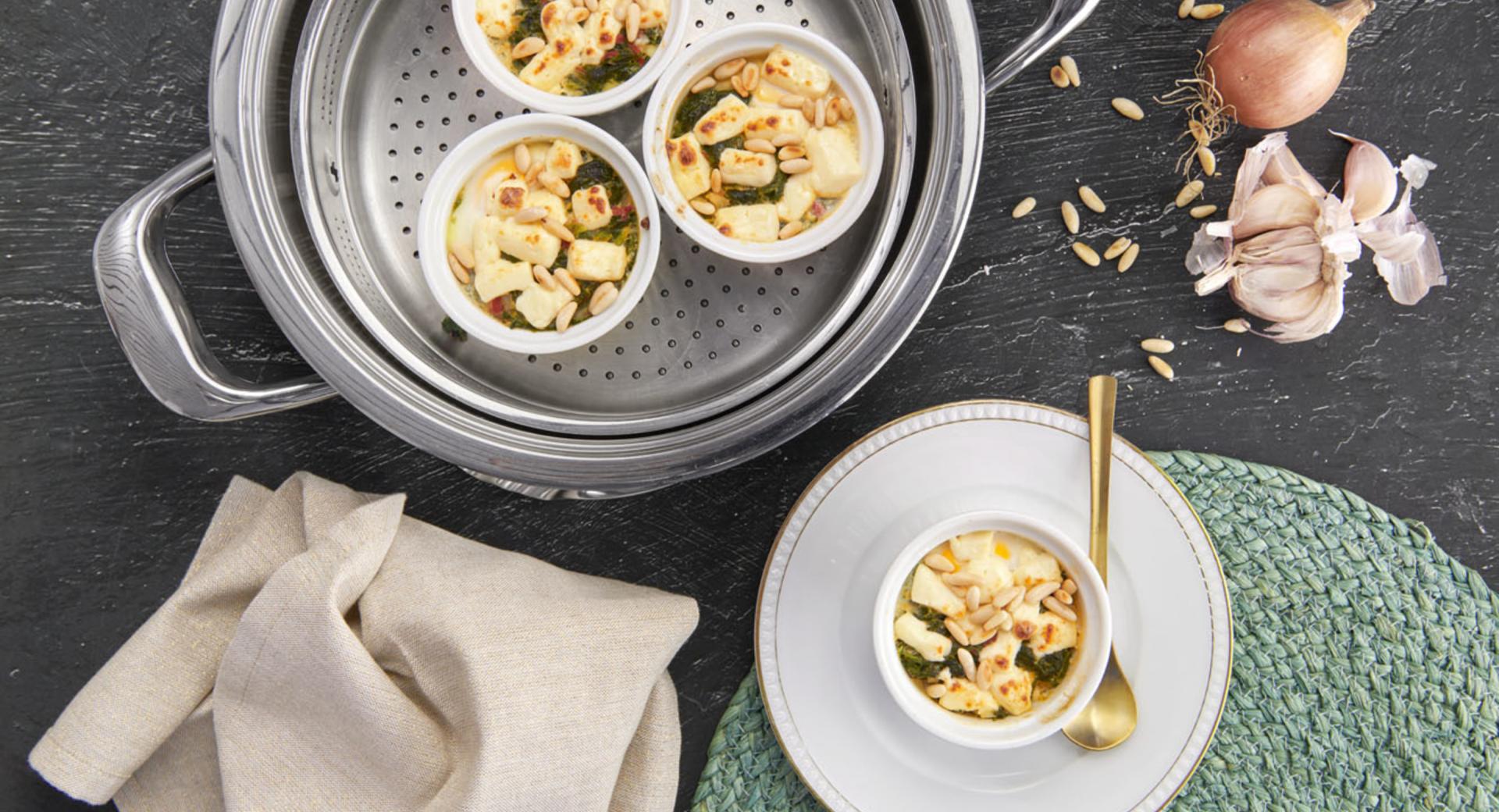 Spinat-Shakshuka mit Feta Spinat-Shakshuka mit Feta