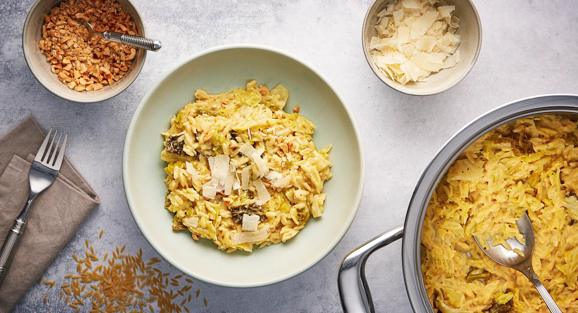 Pastasotto mit Wirsing und Zitrone Pastasotto mit Wirsing und Zitrone