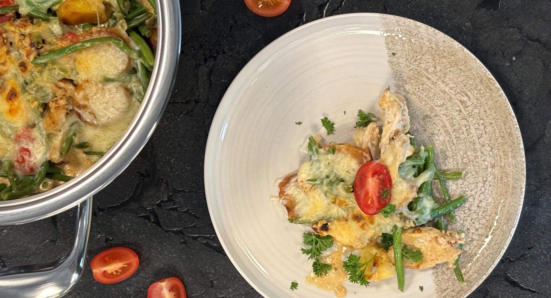 Hähnchen-Bratkartoffel-Auflauf