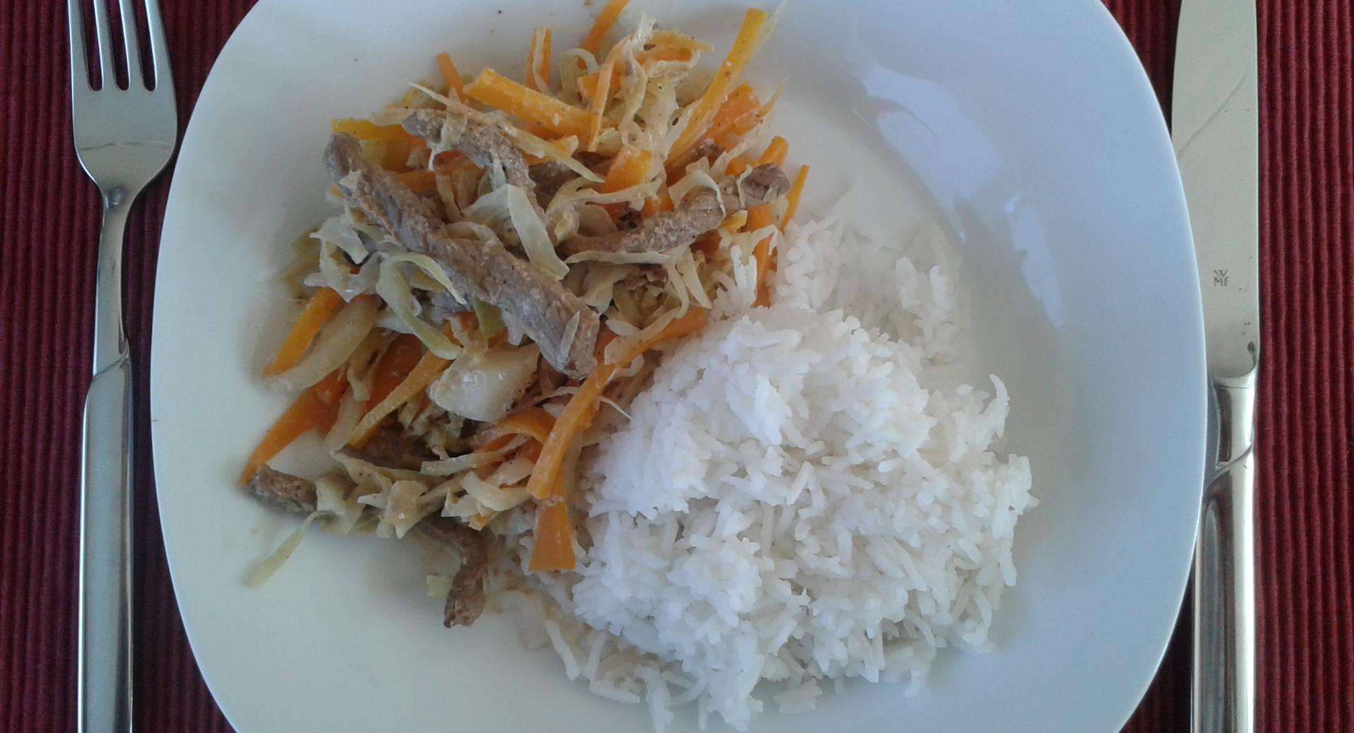 Karotten-Weißkohl-Geschnezeltes