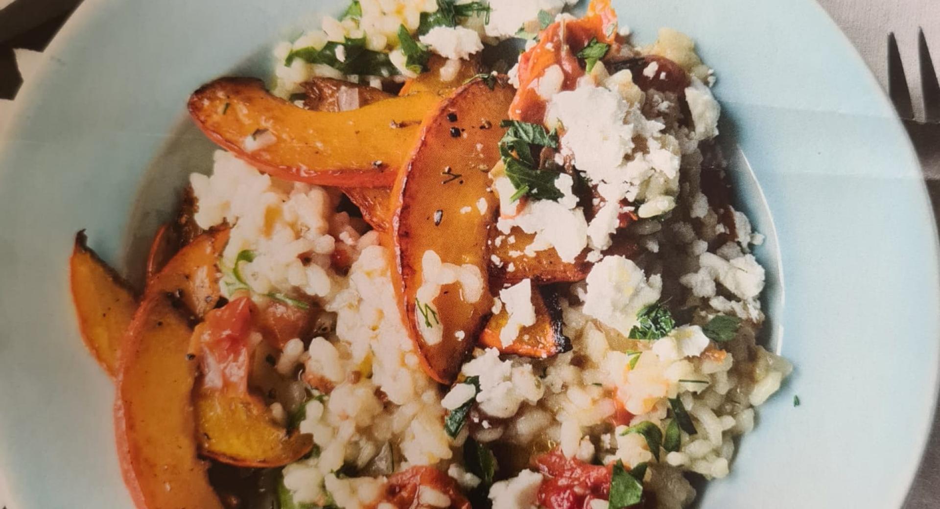 Kürbisrisotto mit Feta