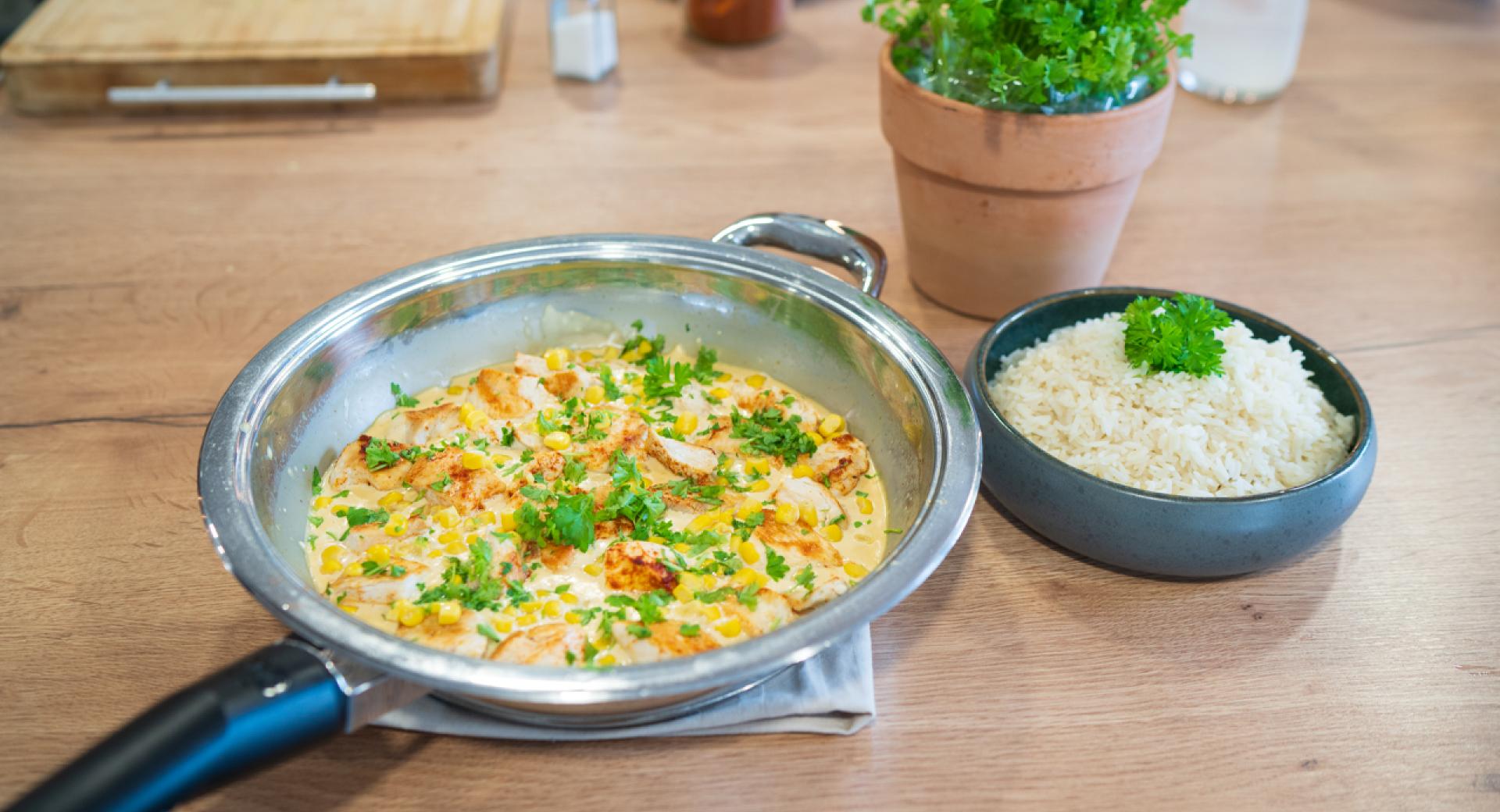 Philadelphia-Hähnchen mit Mais