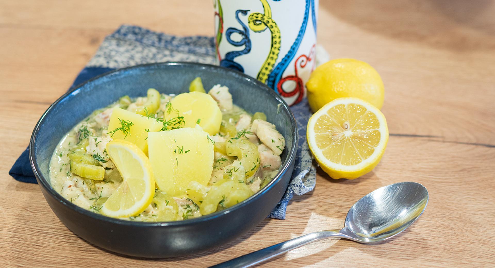 Zartes Fischragout mit Gurke