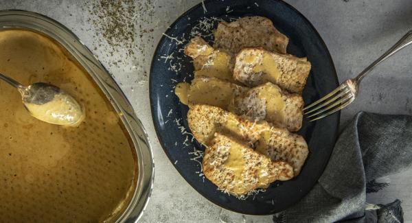 Schweineschnitzel mit Käsesauce