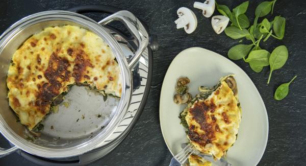 Champignon-Lasagne mit Spinat