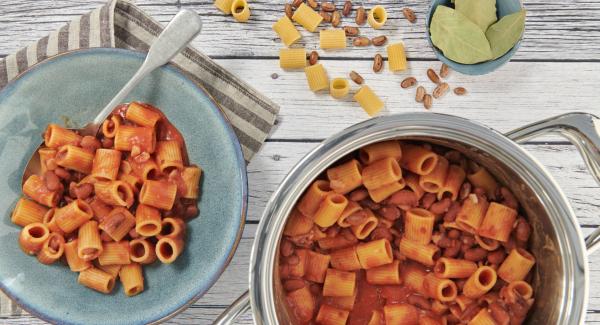 Pasta mit Borlotti-Bohnen