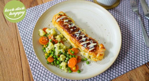 gebackener Lachs in Blätterteig