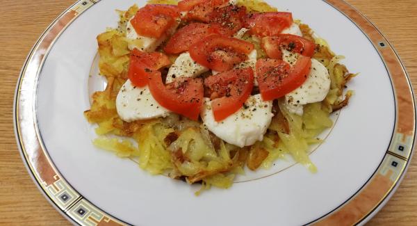 Rösti mit Tomaten Mozarella Top 