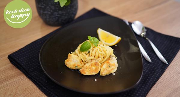 Spaghetti mit Parmesan-Zitronen-Hähnchen