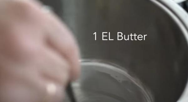 1 EL Butter in den Kalten Topf geben und den Navigenio auf Stufe 6 einschalten.