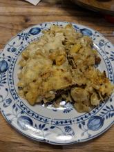 Farfalle mit Pilzen und Kartoffeln