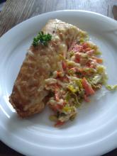 Schwäbischer Brätstrudel auf Rahmgemüse