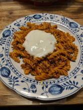 Nudeln mit Knoblauch-Dip