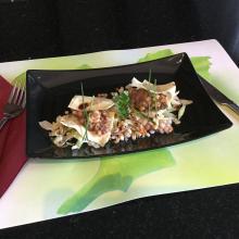 Hirschtatar Bündner-Art mit frittierten Lasagnebätter