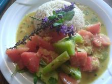 Veganes Melonencurry mit Kokosmilch und Basmatireis