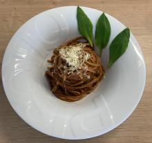 Tomaten-Spaghetti mit Bärlauch